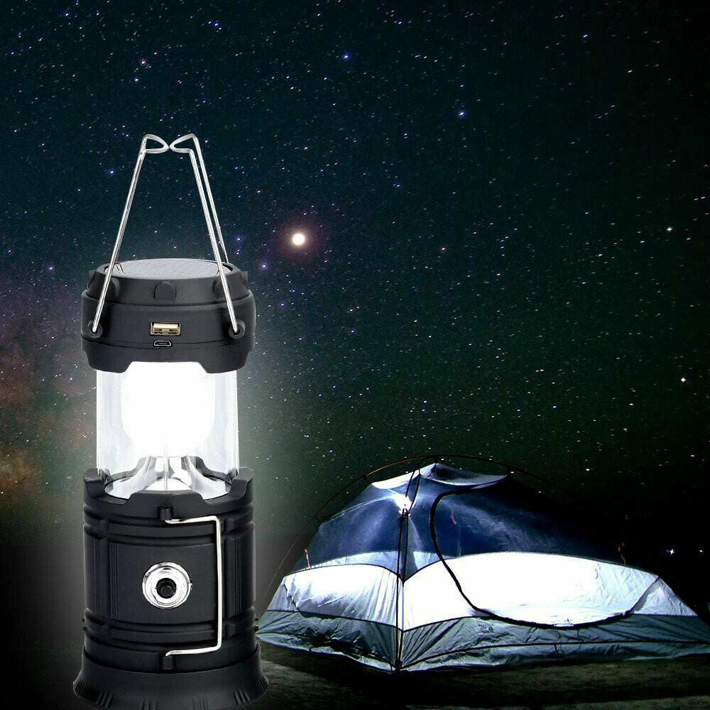 USB Solar Rechargeable LED Camping Lantern and Tent Light