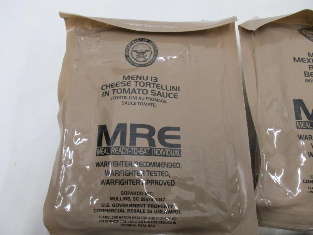 Genuine US Military MRE Meal - Ready-to-Eat, Shelf-Stable, Multiple Flavors