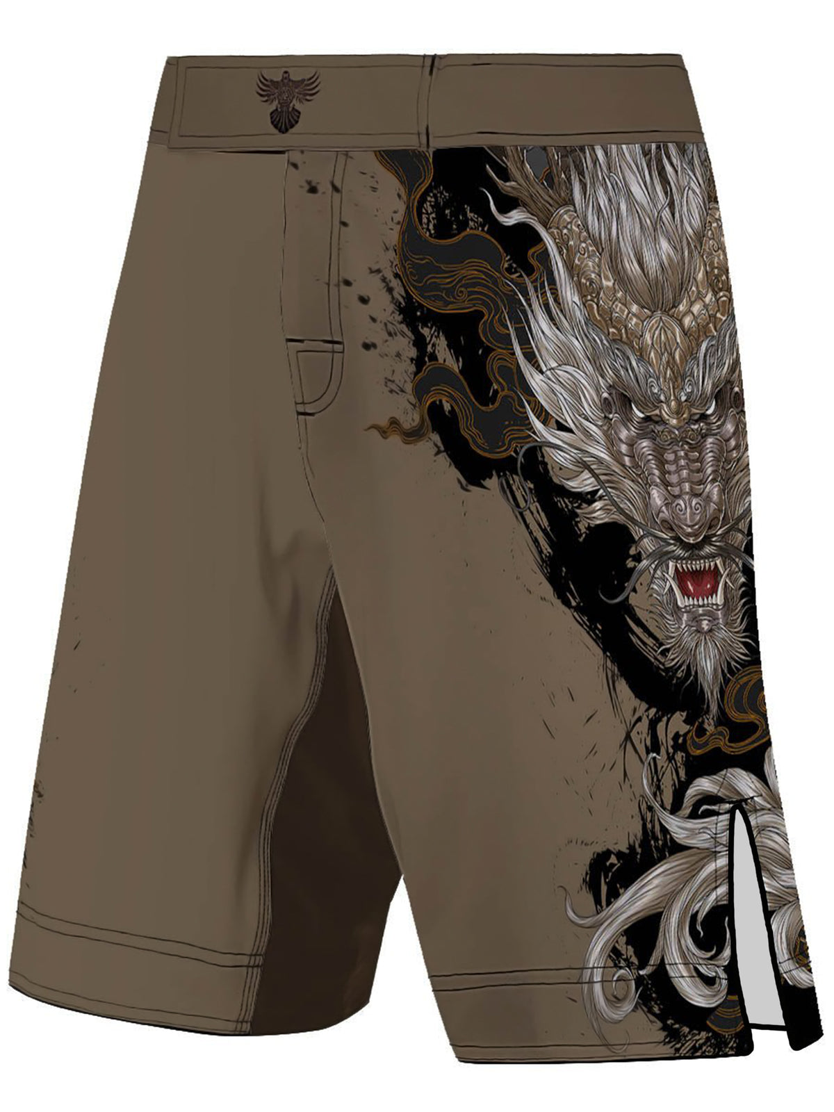 Men's MMA Shorts Year of the Dragon BJJ Fightwear Brown