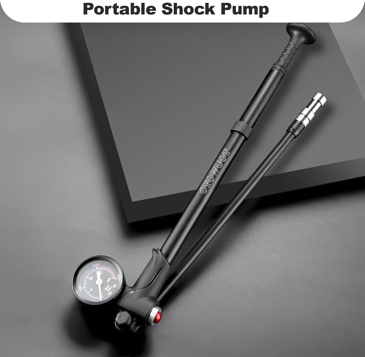 Bike Shock Pump with Gauge - 300 PSI Air Compressor for Fork & Shock