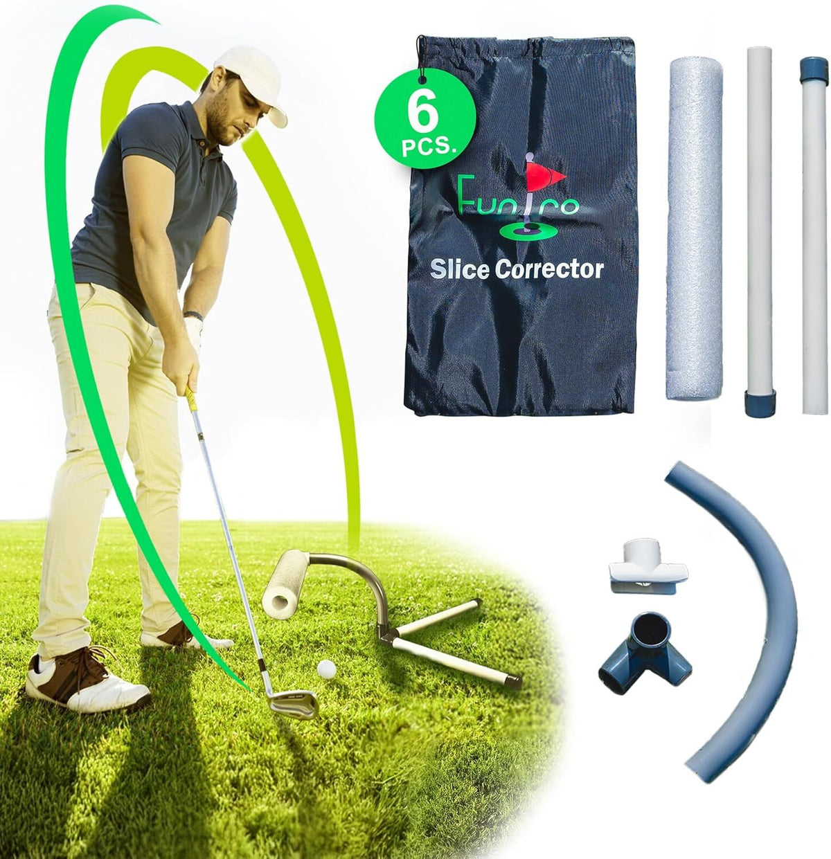 Golf Swing Trainer - Portable Slice Corrector for All Skill Levels