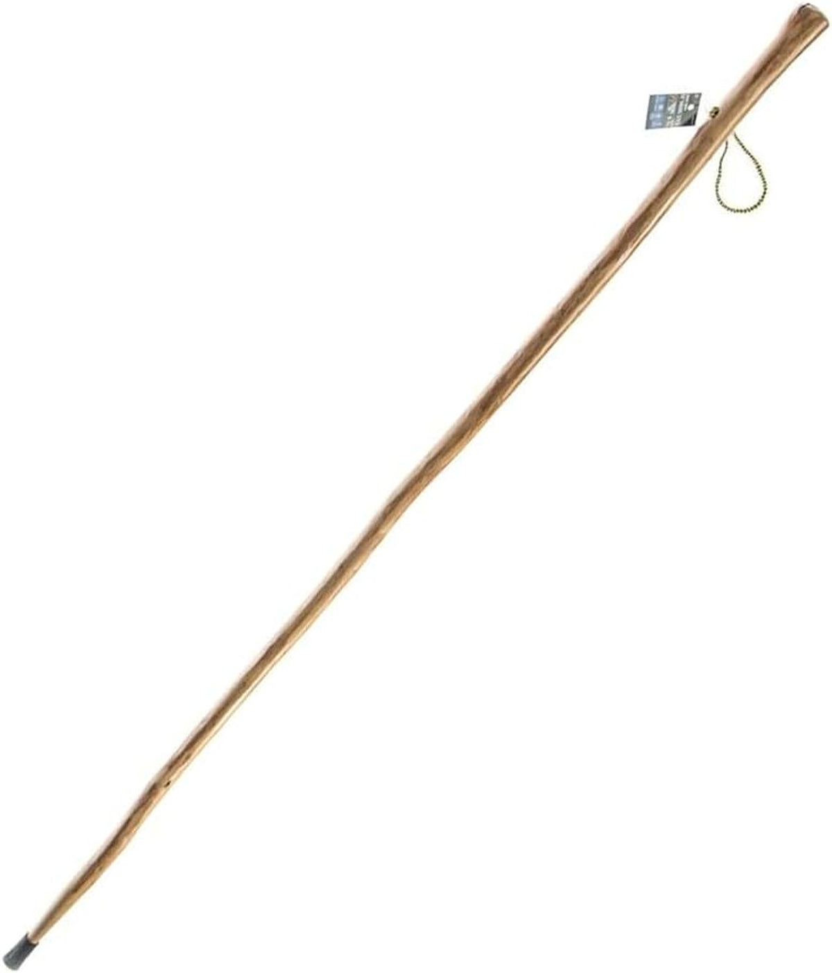 Heavy Duty Wooden Walking Stick 60 Inches with Steel Spike & Rubber Tip for Hiking Camping
