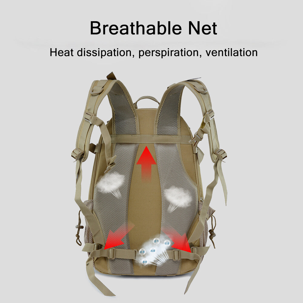 Military Tactical Backpack 28L Large Capacity Molle Daypack for Outdoor Hiking