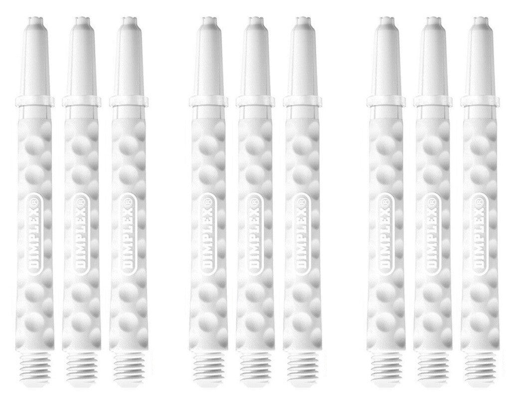 Harrows Dimplex Medium Dart Shafts with Rings — White, 3 Sets