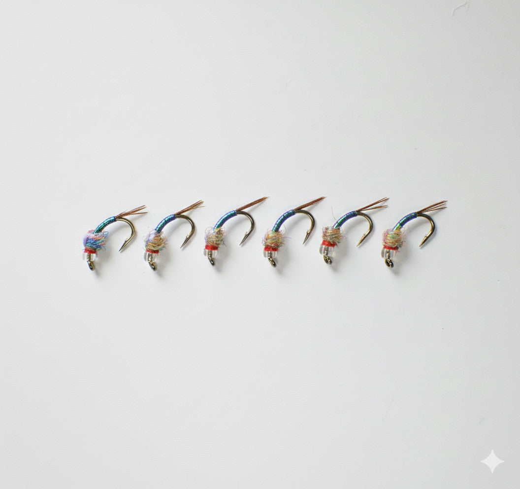 Rainbow Warrior Nymphs UV Purple Trout Flies - Premium Attractor Lot - Multiple Hook Sizes
