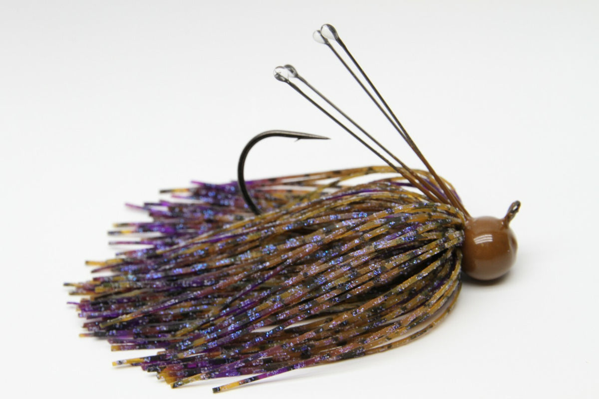 Custom Weedless Football Head Jig 3/8oz 2 Pack - Fishing Jig with Mustad Hooks