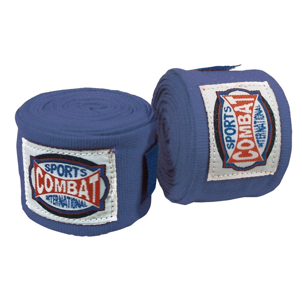 Semi-Elastic Handwraps for Boxing and Martial Arts - Blue, 2 in x 180 in, Pair