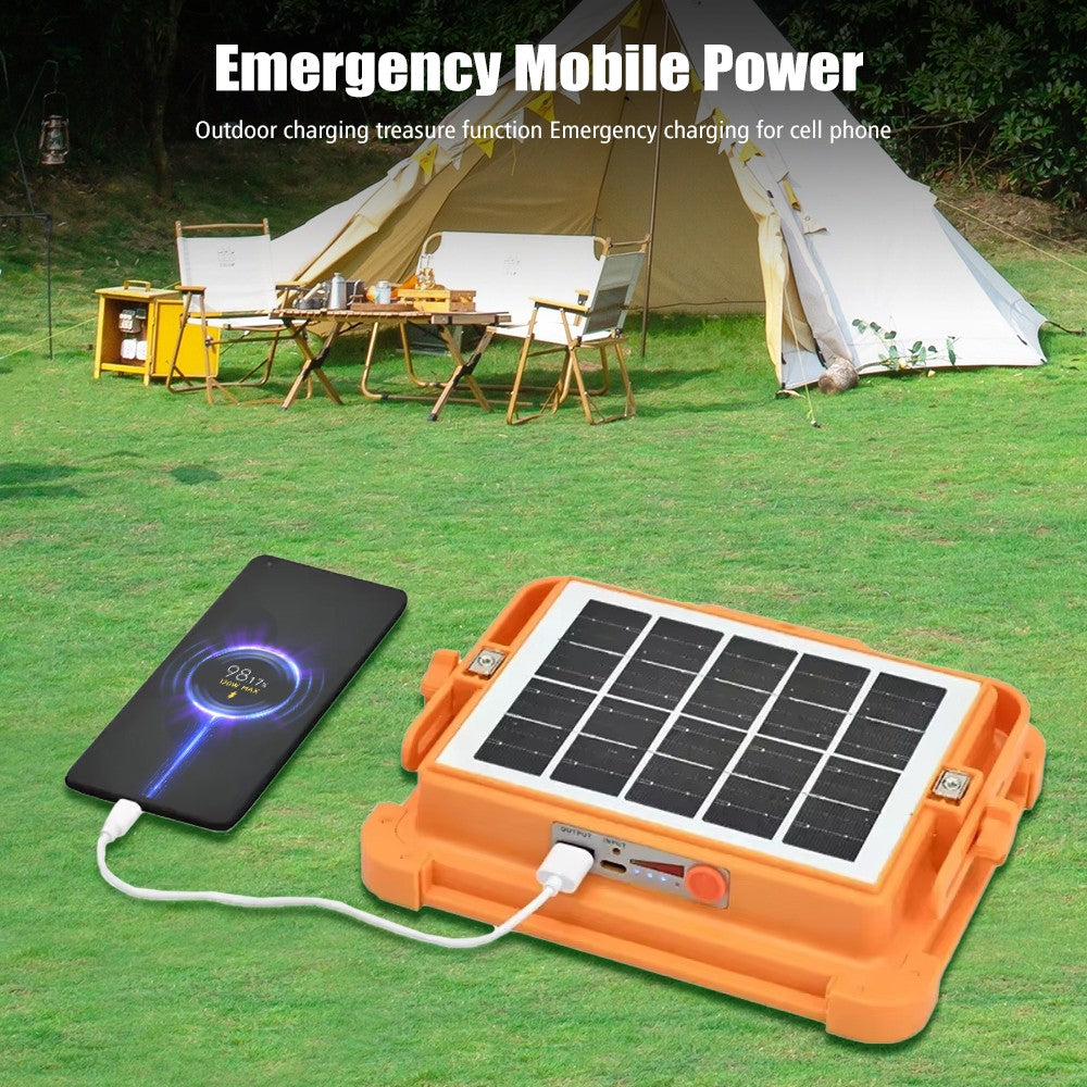 Rechargeable LED Camping Flood Light with Solar & USB Power Bank