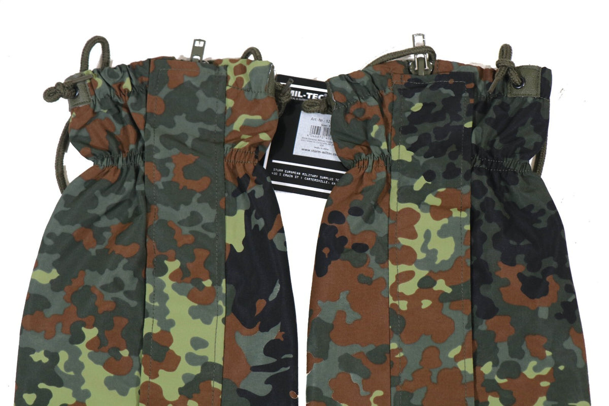 German Army Flecktarn Waterproof Snow Gaiters for Hunting Hiking Camping
