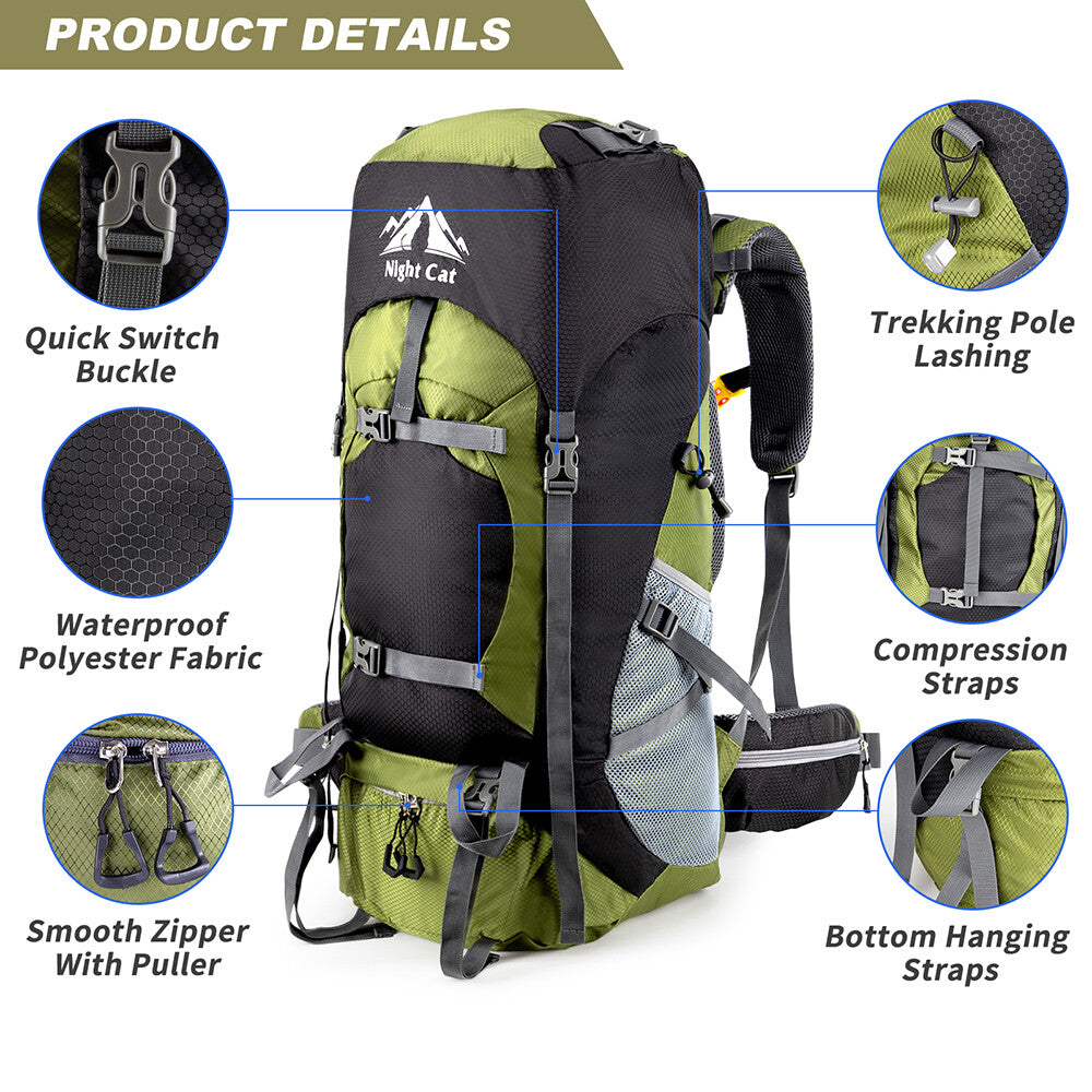Large Tactical Backpack Rucksack for Camping Hiking Travel 70L/90L