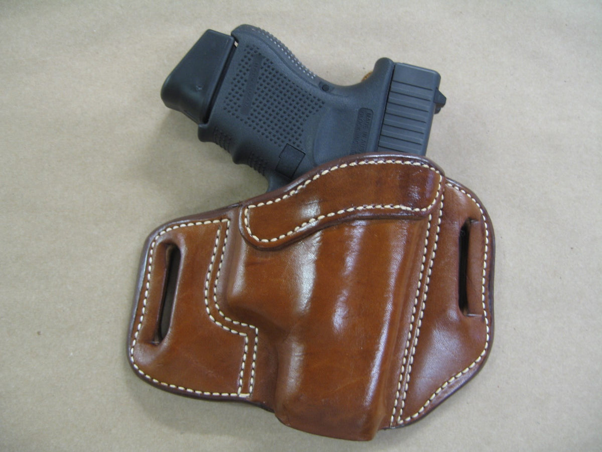 Leather OWB Pancake Belt Holster for 30+ Gun Models, Custom Fit, Right/Left Hand