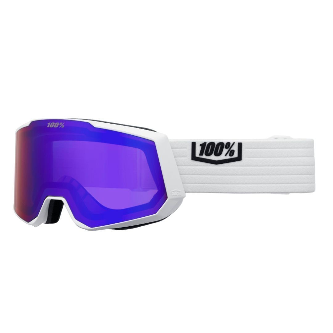 Snow Goggles XL White Snowcraft with Violet Mirror Lens - Premium Outdoor Gear