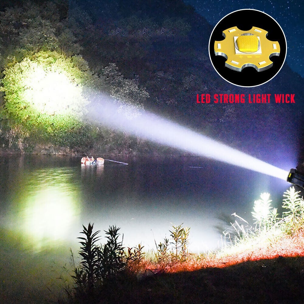 Rechargeable LED Tactical Flashlight 12000000LM USB Outdoor Searchlight