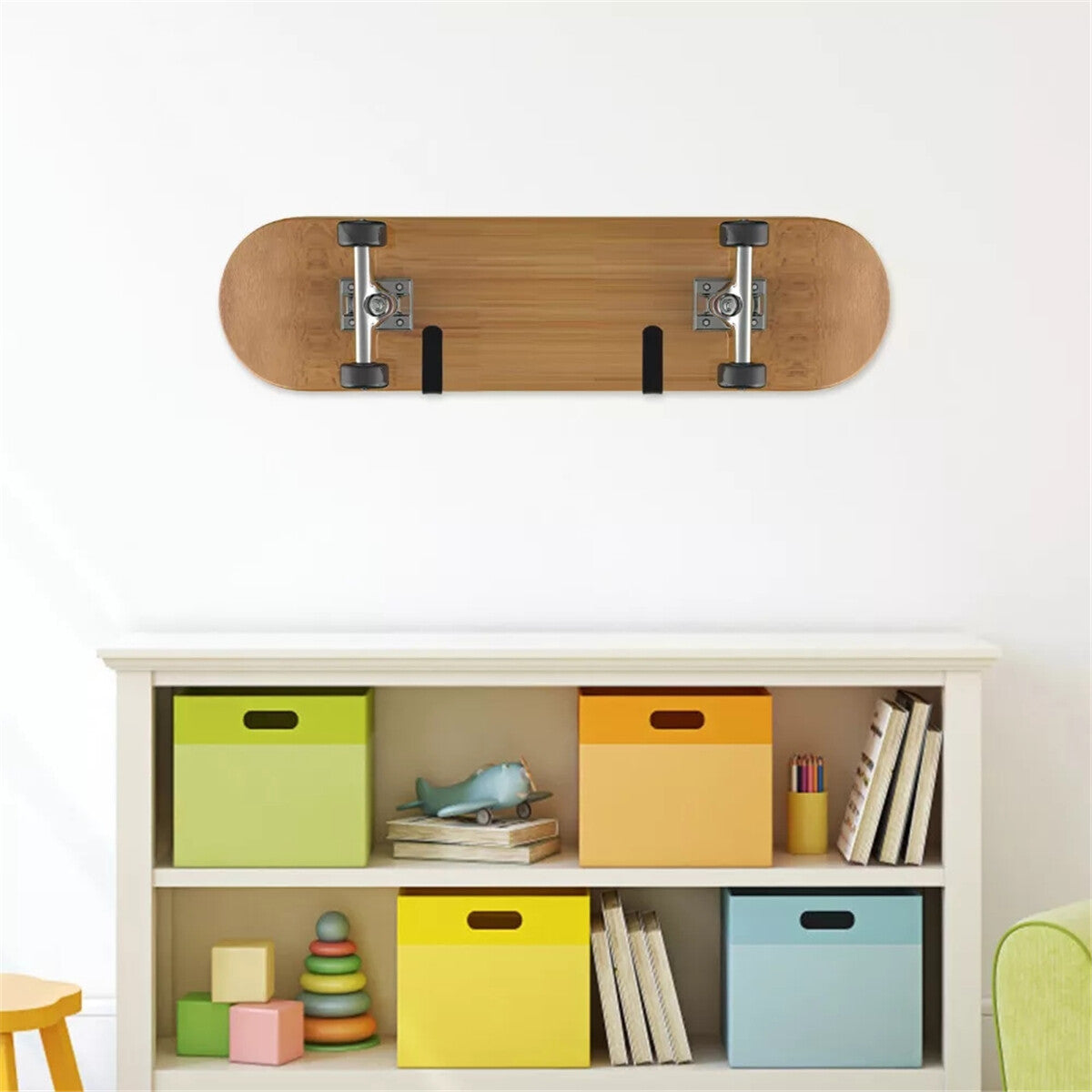 4 Pack Wall Mount Snowboard & Skateboard Storage Rack Hangers