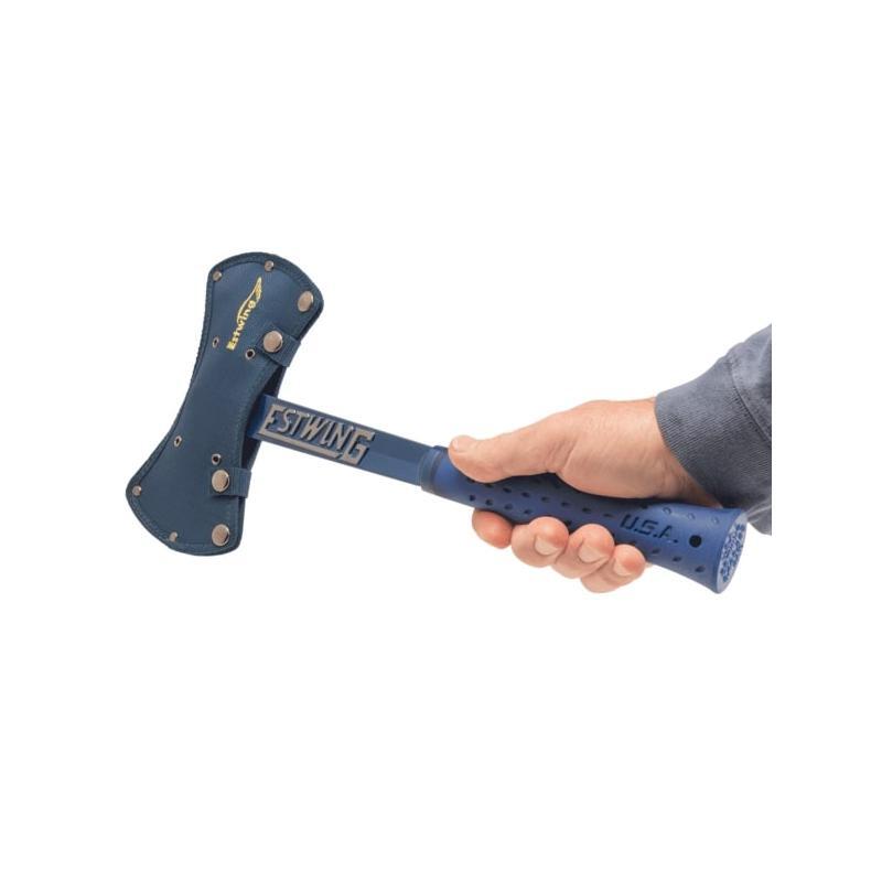 Double Bit Axe - Black Eagle Blue Vinyl Grip, 17-Inch Felling Tool