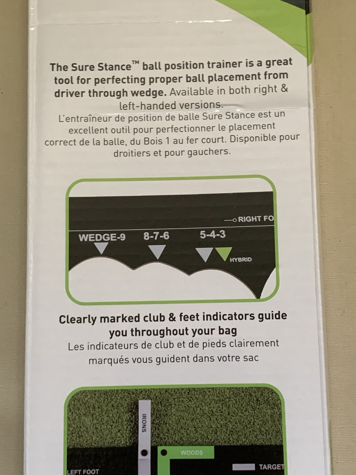 Golf Ball Position Trainer for Left Handed Golfers - Alignment & Swing Aid