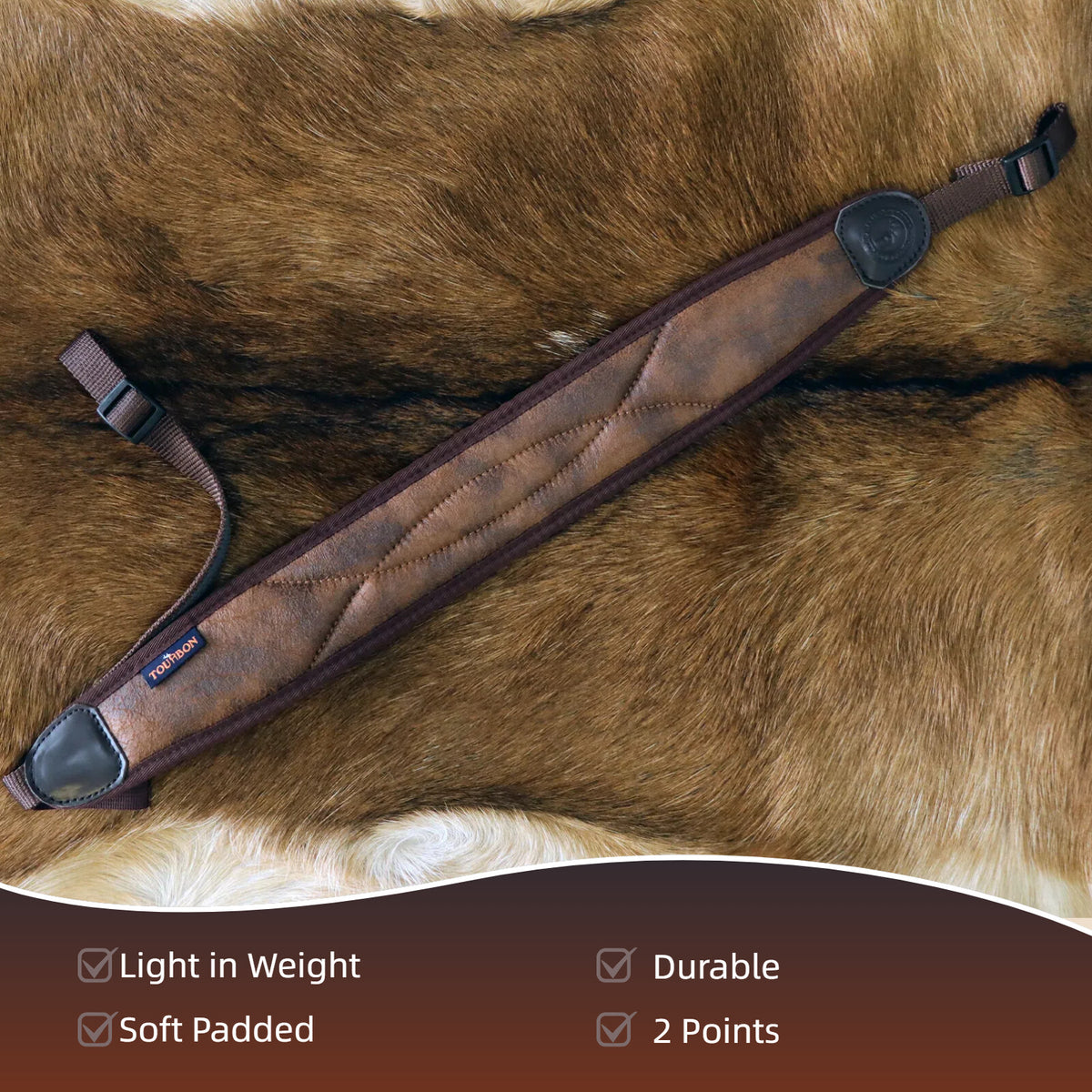 Neoprene Padded Rifle Sling with NonSlip 2 Point Gun Strap for Hunting