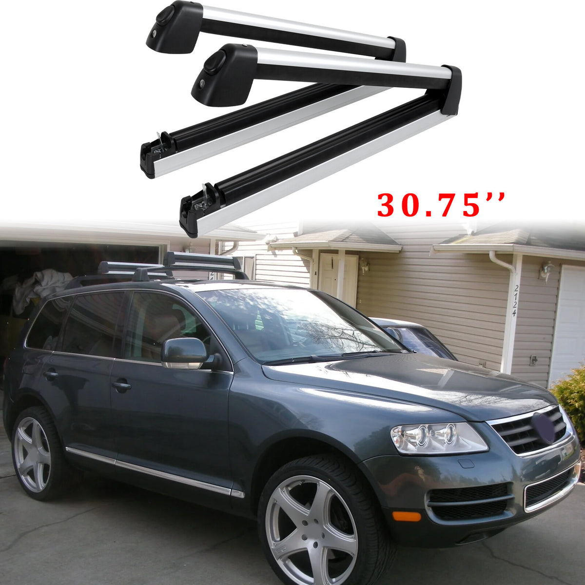 Universal Roof Rack Cross Bars for VW Touareg 2004-2018 with Locking System