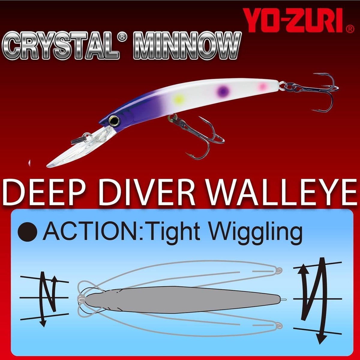 Deep Diver Walleye Fishing Lures - 3.5 Inch Floating Crankbaits, Hot Tiger