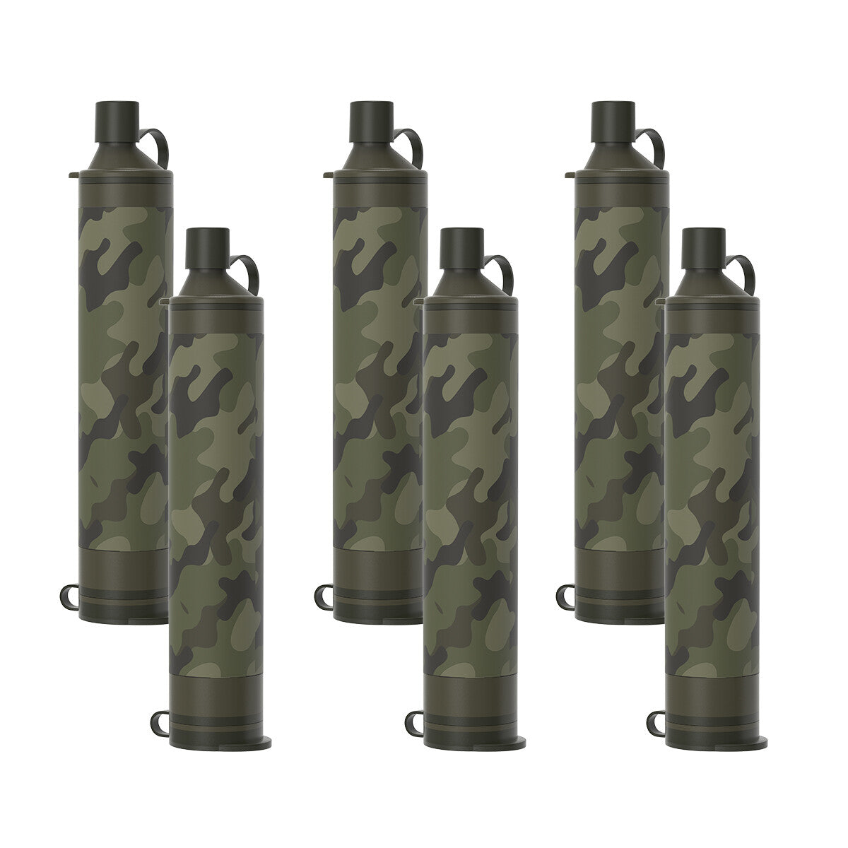 Portable Water Filter Straw 6 Pack Emergency Purifiers for Camping Hiking Survival