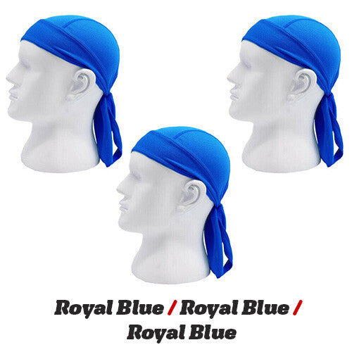 3 Pack Skull Cap Motorcycle Head Wrap Tie Durag Cycling Hat Quick-Drying