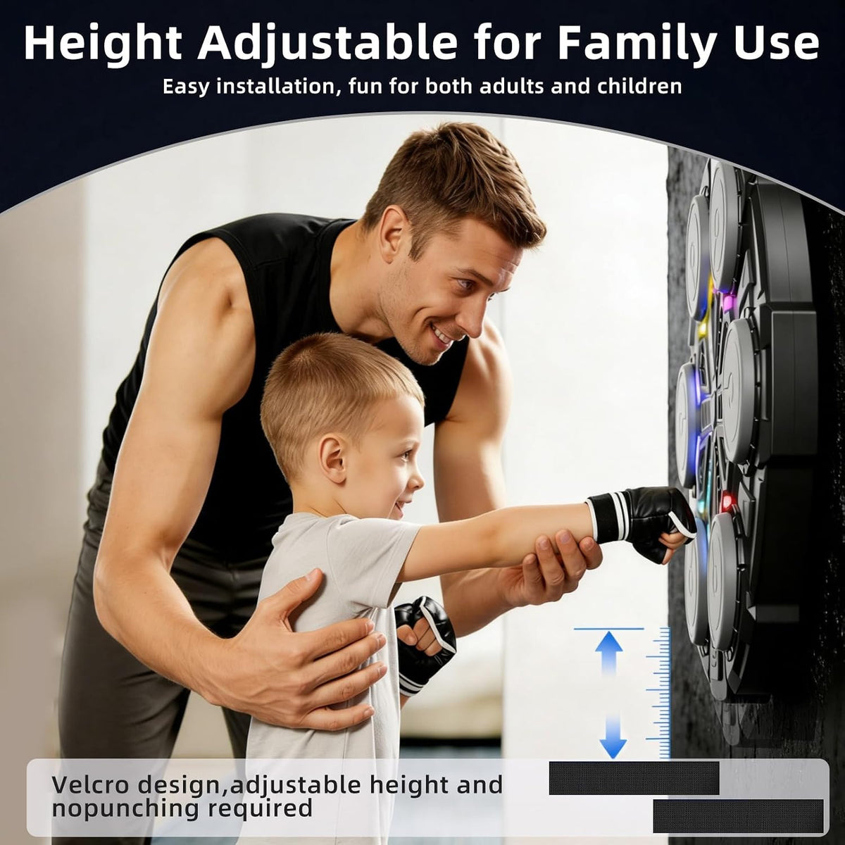 Bluetooth Wall-Mounted Boxing Machine for Kids & Adults, Home Gym Equipment