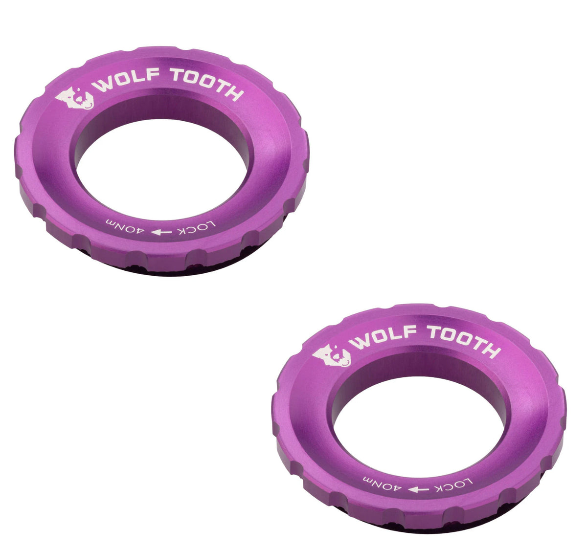 2 Pack Bicycle CenterLock Rotor Lockring Set - External Splined Aluminum