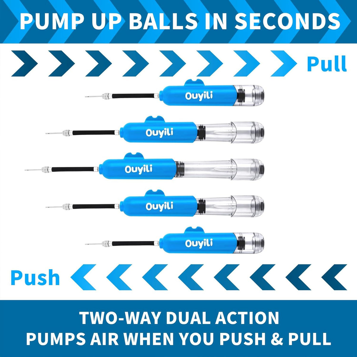 Portable Hand Pump for Sports Balls with Needles - Compact Ball Inflator