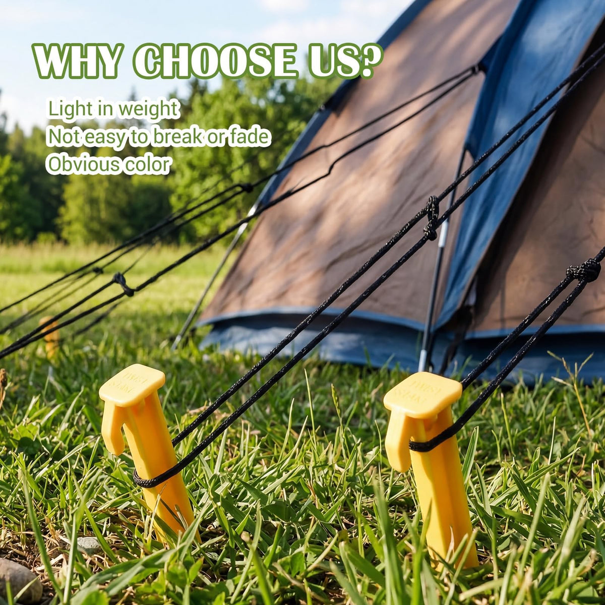12-Pack Heavy Duty Plastic Tent Stakes - 5.7 Inch Beach Canopy Pegs