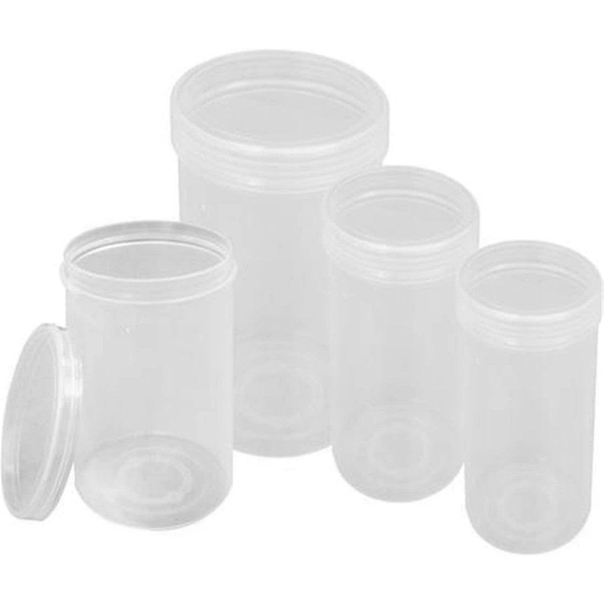 Plastic Vial with Snap-Cap - White, Multiple Sizes Available