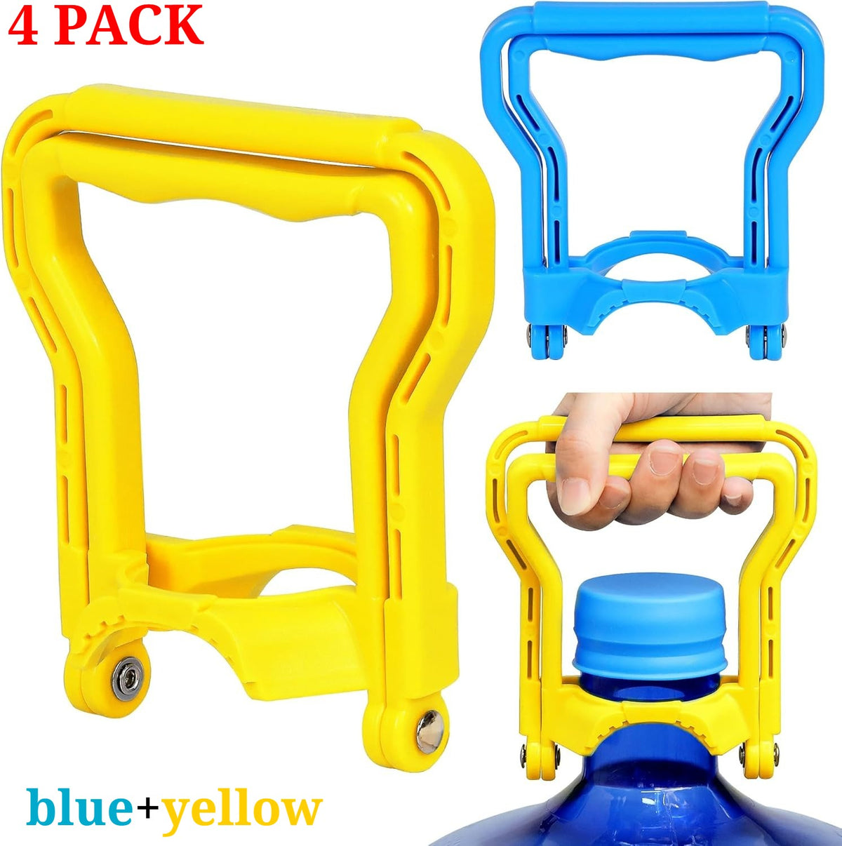 Heavy Duty Water Bottle Handle Set for 5 Gallon Buckets - Dual-Mode, 4 Pack