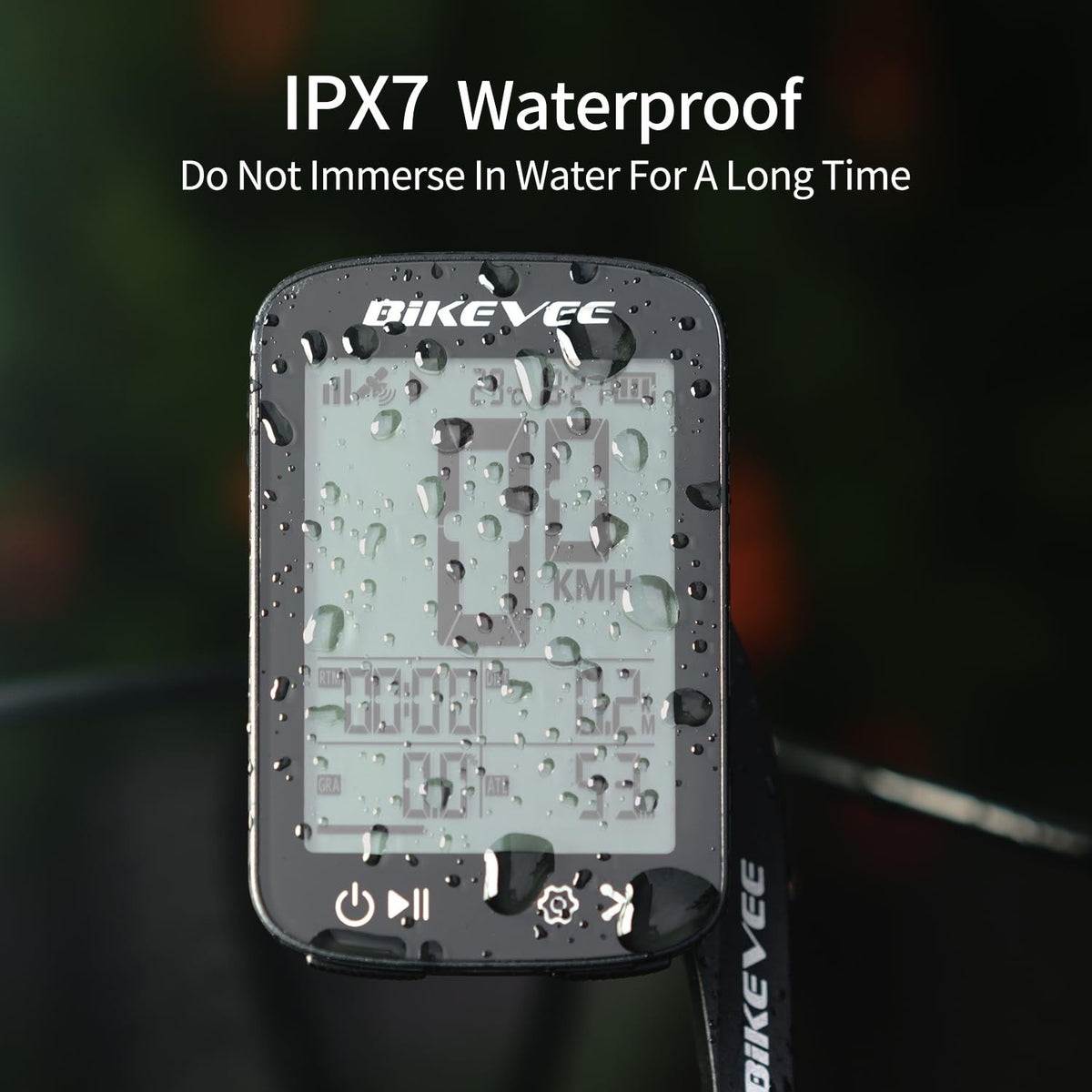 Wireless GPS Bike Computer with 2.4-Inch LCD Waterproof Cycle Speedometer