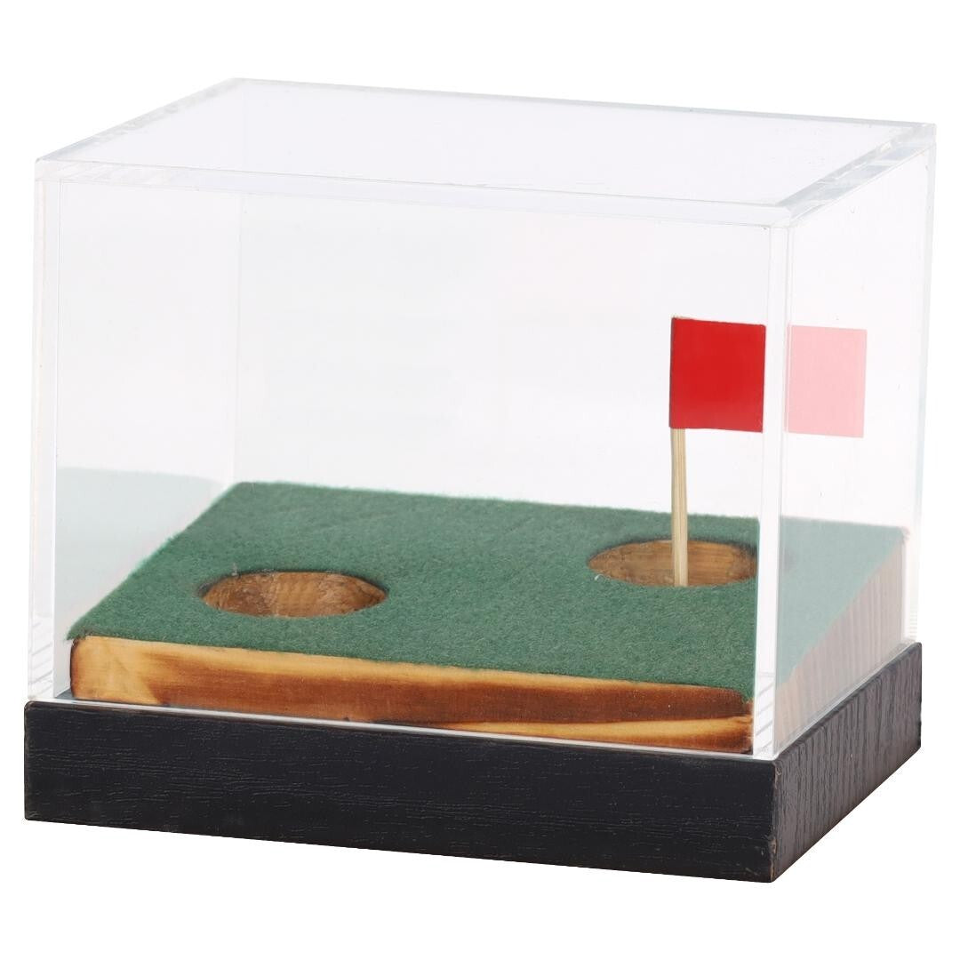 Golf Ball Display Case with Wooden Stand - Clear Acrylic Souvenir Holder