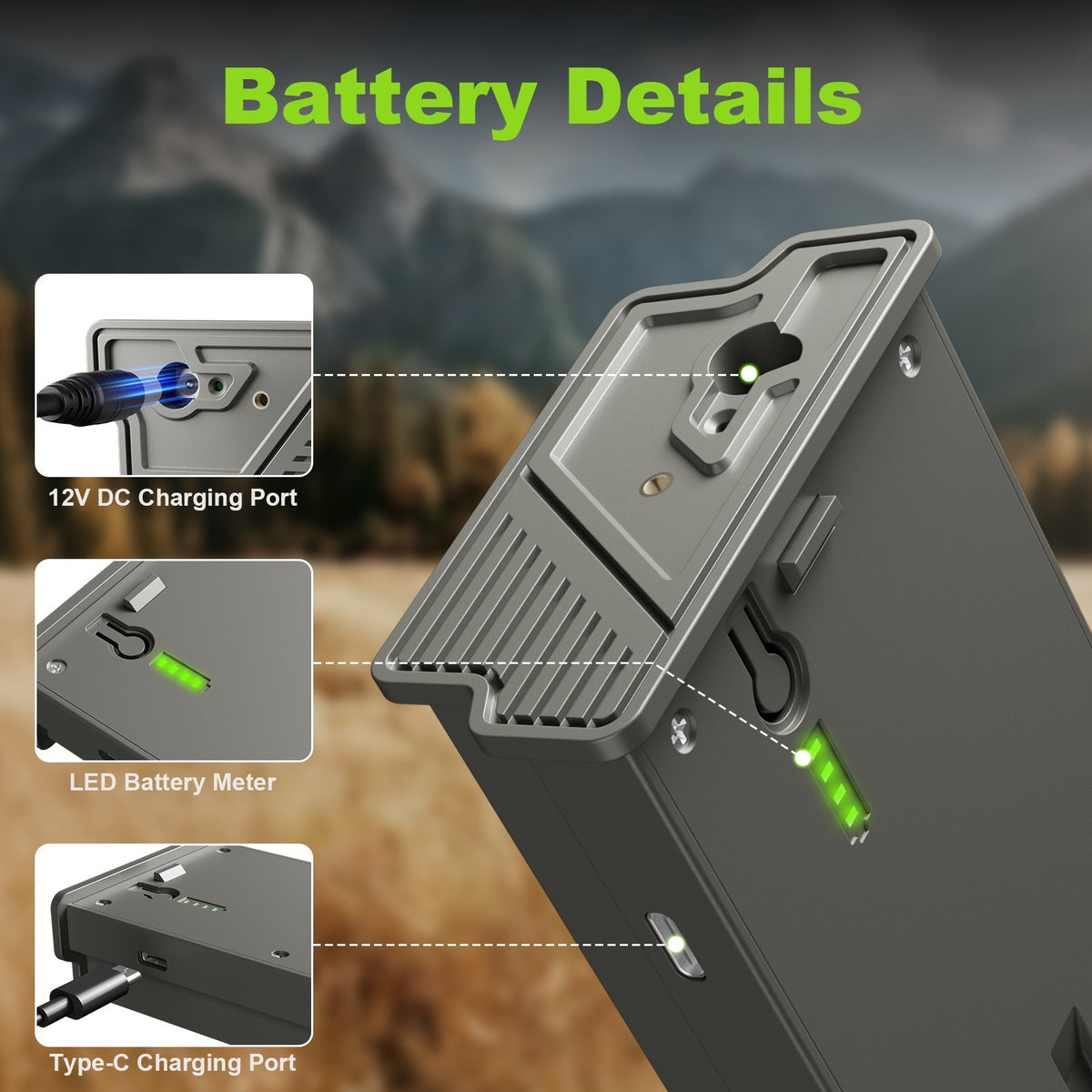 High-Capacity 6000mAh Rechargeable Battery for Tactacam Reveal X & Pro Cameras