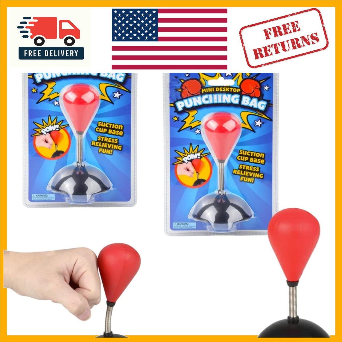 Mini Suction Cup Punching Bag - Interactive Desktop Sports for Kids & Office