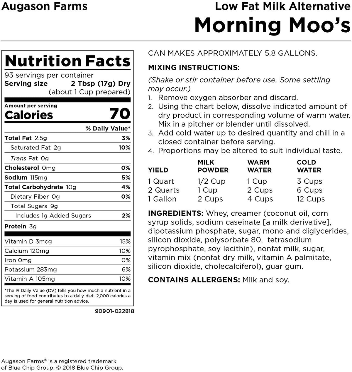 Low Fat Non-Dairy Milk Alternative Powder 3.5 lbs - Long Shelf Life