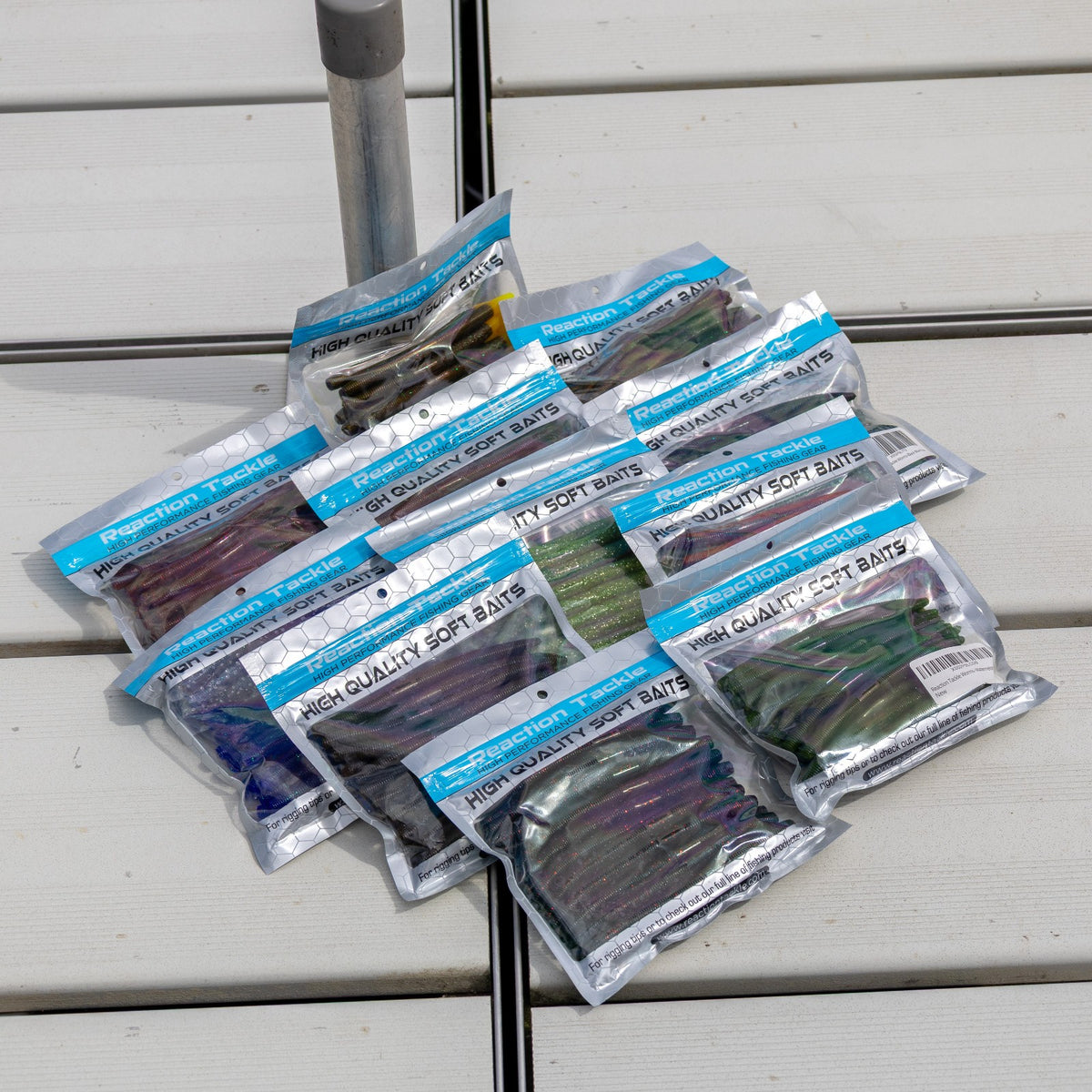 Reaction Tackle Soft Plastic Wacky Worms 24 Pack - Bass Fishing Lures