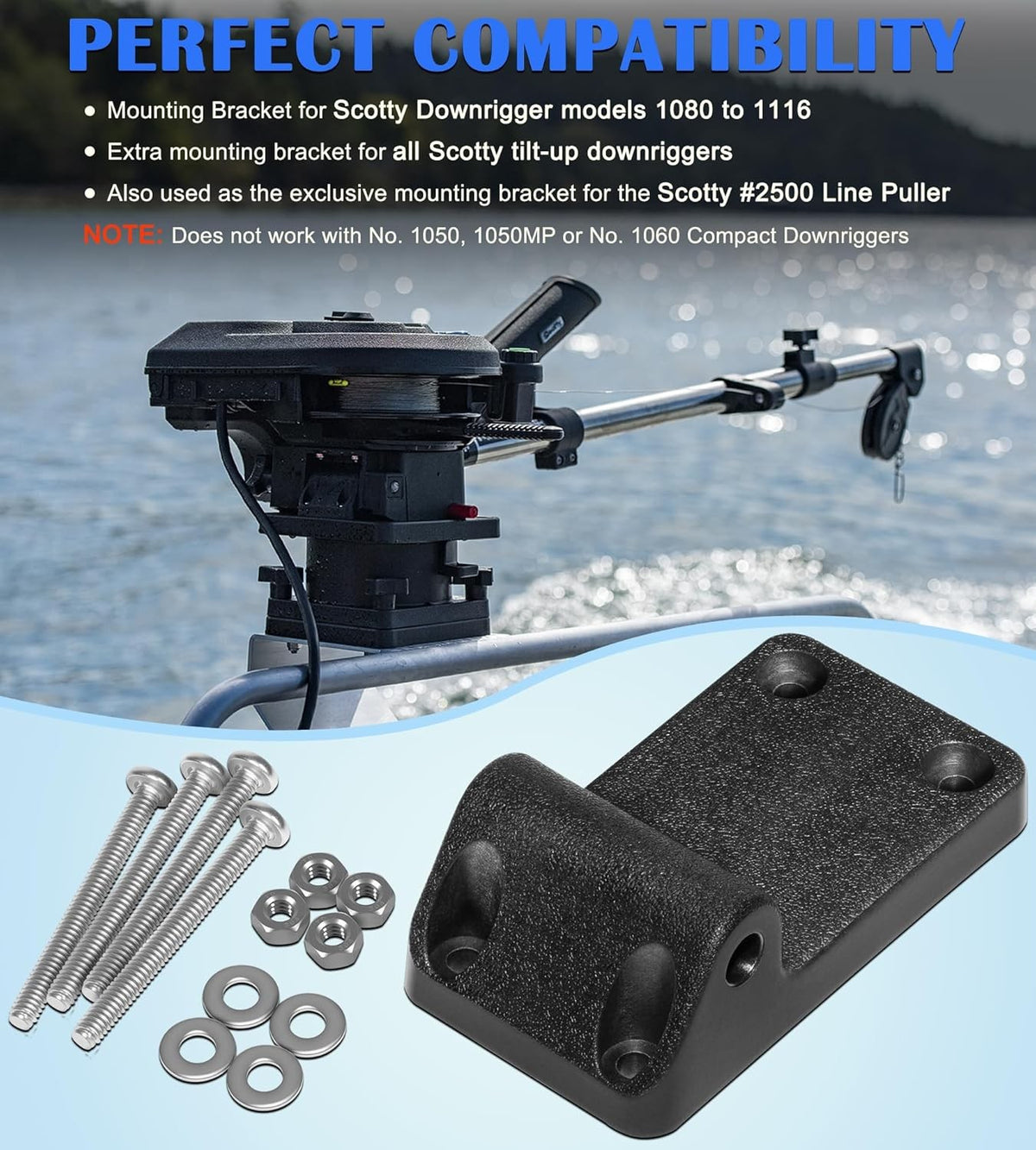 Boat Downrigger Tilt-Up Mounting Bracket for Scotty Models 1080-1116,1023