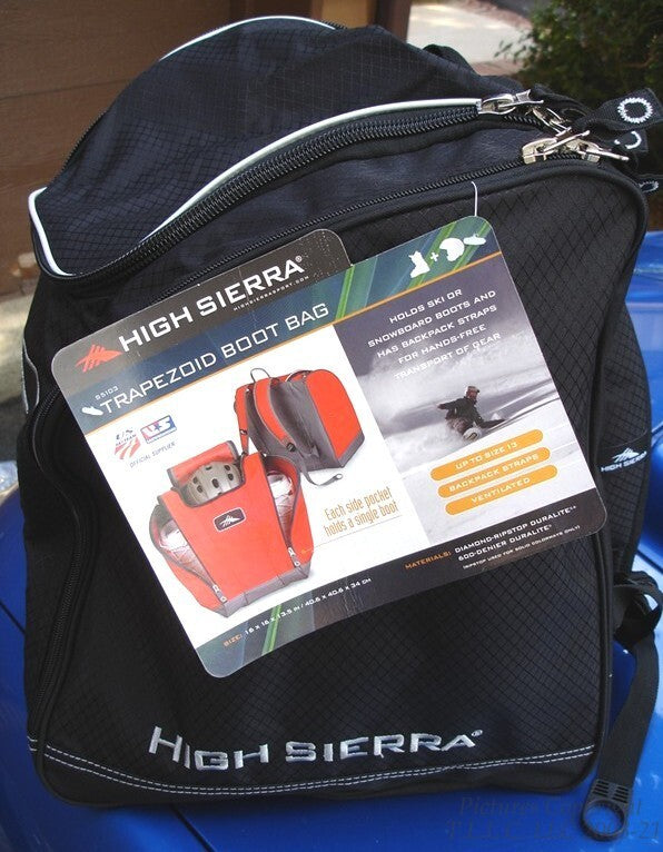 High Sierra Snowboard Ski Bootbag with Trapezoid Diamond Plaid Design - Backpack with Bonuses