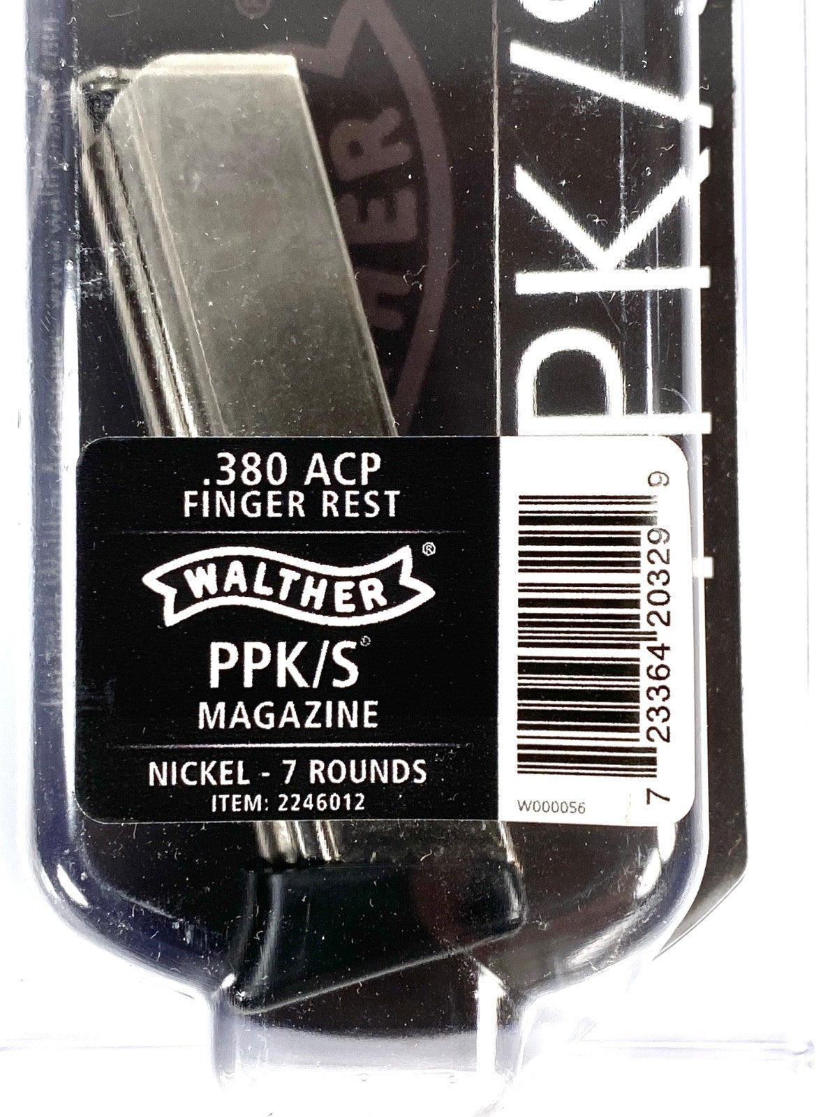 Walther PPK/S .380 ACP Nickel Magazine 7 Rounds with Finger Rest - 2 Pack