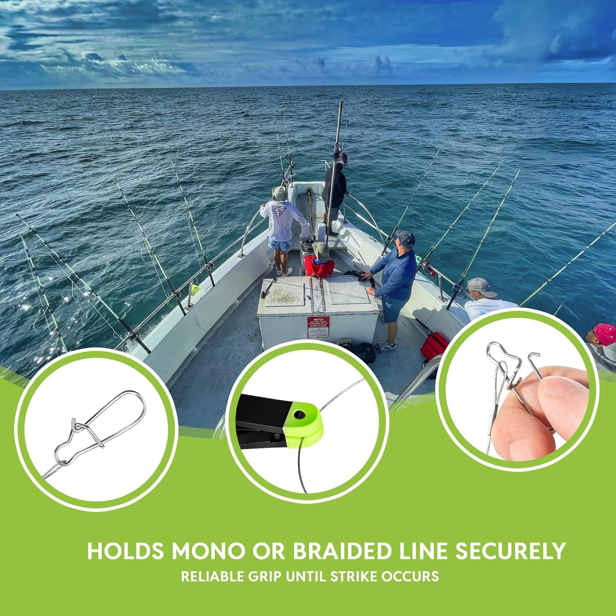 Fishing Line Release Clip with Cannonball Snap - Trolling Leader Accessory