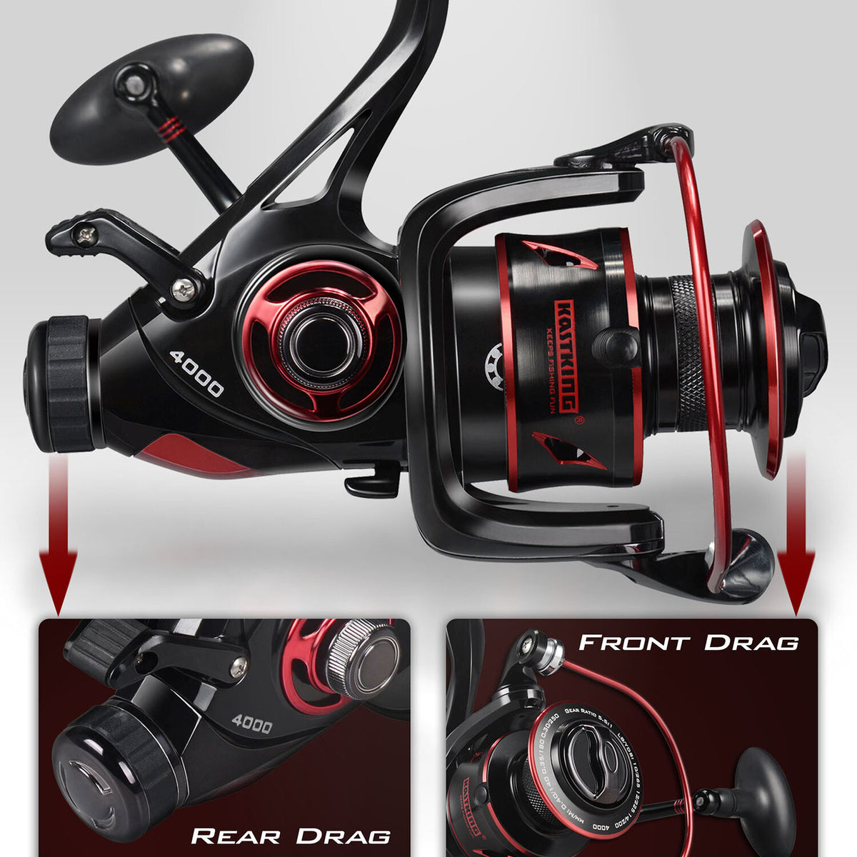 Baitcasting & Spinning Reel with Spare Spool - Saltwater & Freshwater Fishing Gear
