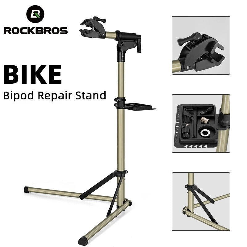 Lightweight Bicycle Repair Stand with Height Adjustment & Folding Design