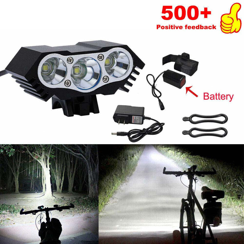 LED Bicycle Headlight Set 1500 Lumens Waterproof Head Lamp Torch for Cycling