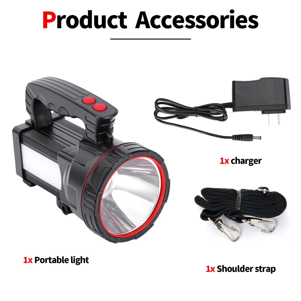 High Power Rechargeable LED Handheld Spotlight with Multiple Light Modes