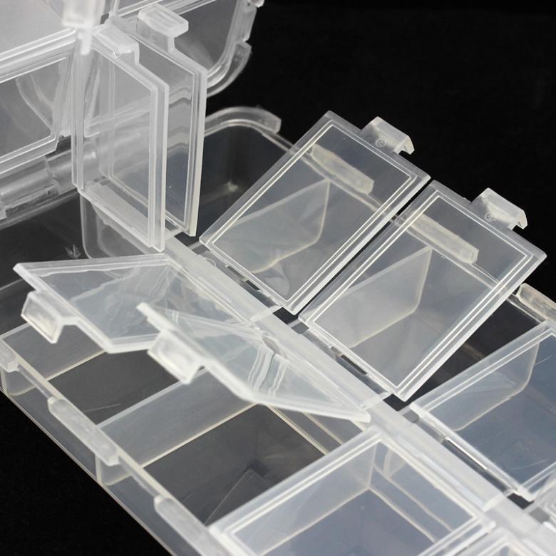 20-Compartment Transparent Fishing Tackle Box for Hooks Beads and Lures