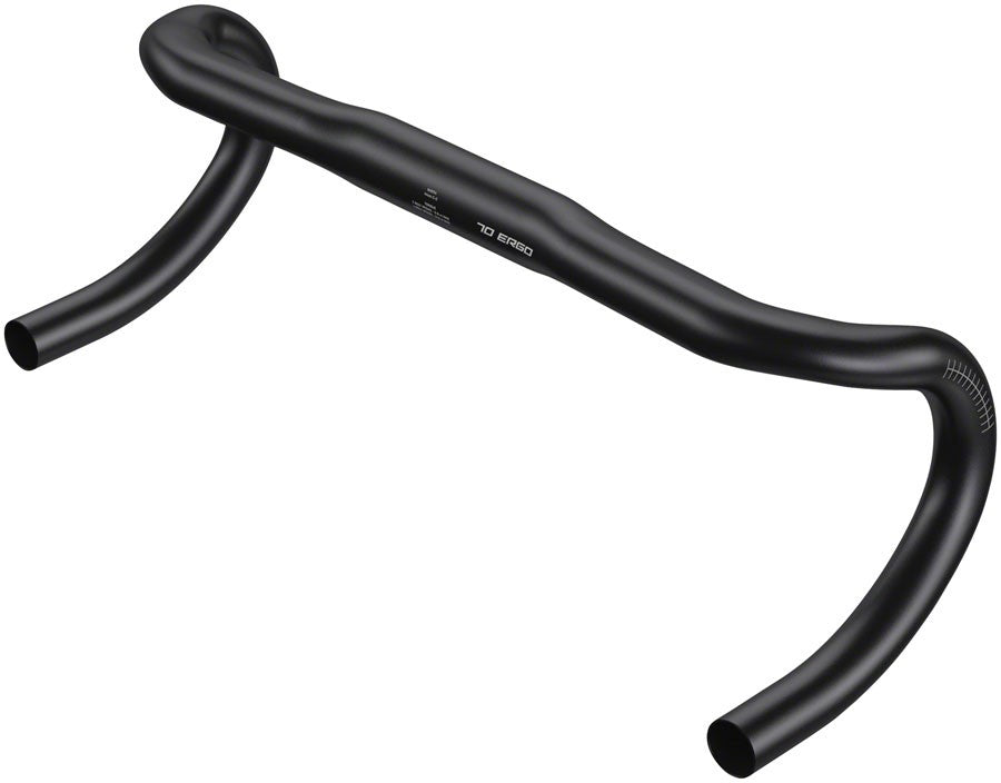 Drop Handlebar 70 Ergo 31.8mm 38cm Bead Blast Black Aluminum Cycling Part