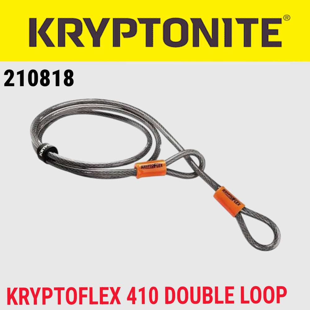 Kryptonite KryptoFlex 410 Double Loop Cable for Bike Locks, 4 ft, 10mm Braided Steel