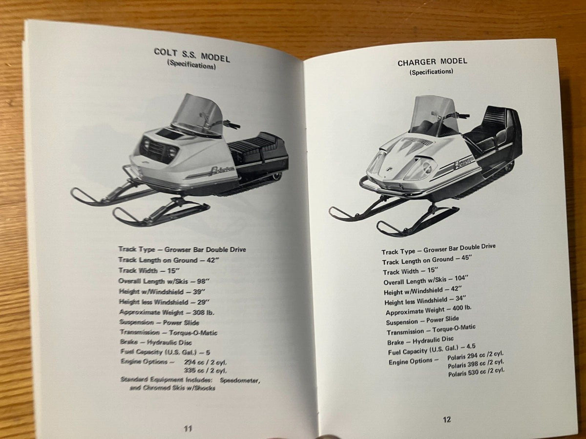 Vintage Polaris 1973 Owners Manual with Safety Brochure - ATV & Motorcycle