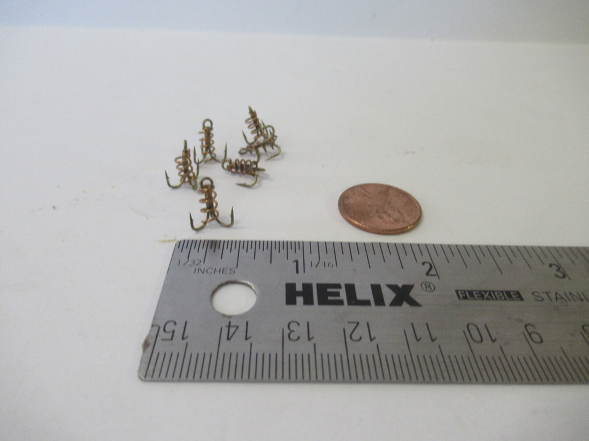 Treble Fishing Hooks - Bronze Spring Bait Hooks for Fish Tackle, Multiple Sizes & Quantities